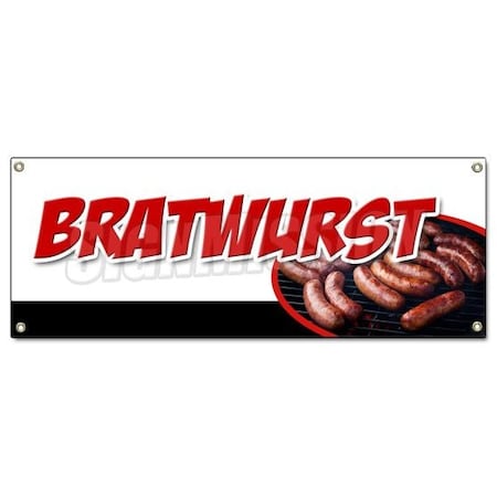 Bratwurst Banner Heavy Duty 13 Oz Vinyl With Grommets Single Sided